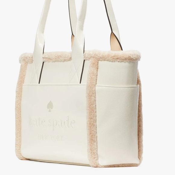 Kate Spade Jett Faux Shearling Tote- Merinque KE517. - Picture 3 of 11